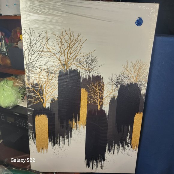 Wall Decor Golden Tree Wall Art Modern Abstract Canvas Painting 36x24